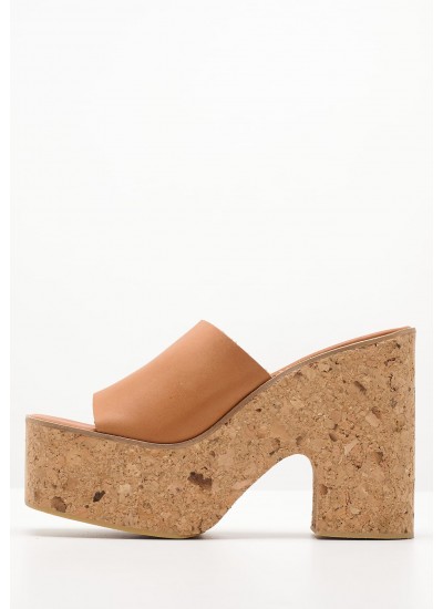 Γυναικεία Mules Lucianna.Platforms Ταμπά Δέρμα Jeffrey Campbell