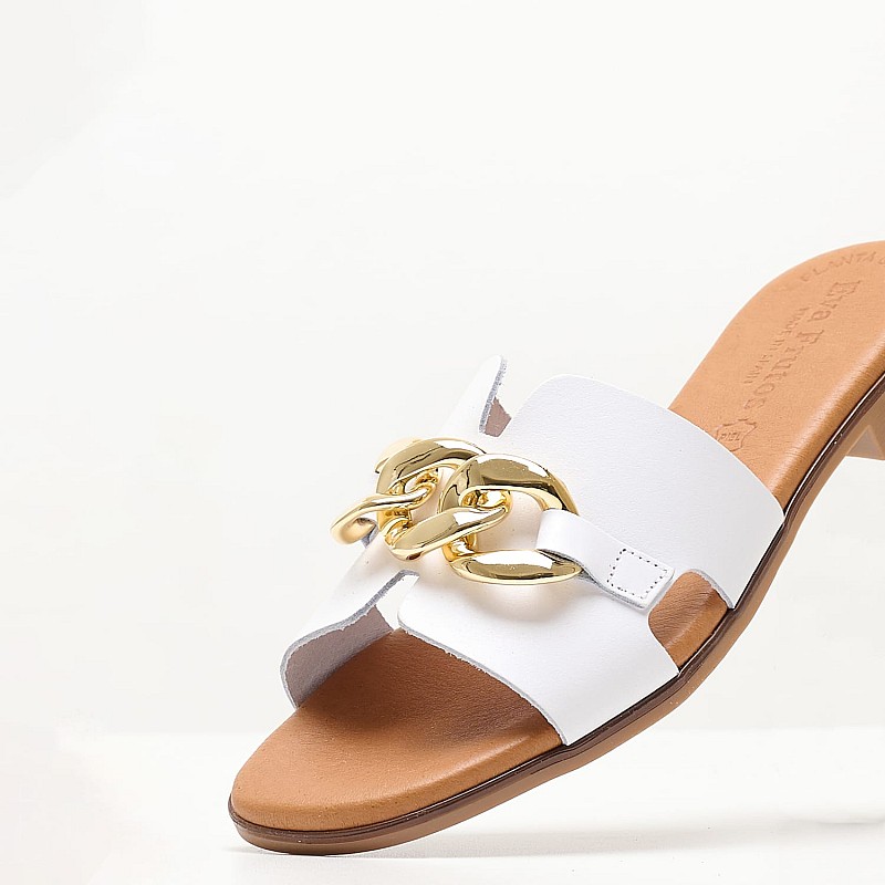 Γυναικεία Flats 3054 Άσπρο Δέρμα Eva Frutos