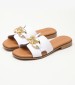 Women Flats 3054 White Leather Eva Frutos