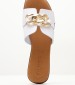 Women Flats 3054 White Leather Eva Frutos