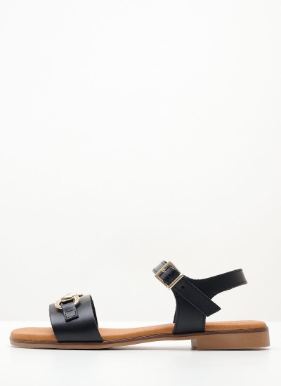 Γυναικεία Flats 3075 Μαύρο Δέρμα Eva Frutos