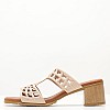 Women Mules 3456 Beige Leather Eva Frutos Women Mules 3456 Beige Leather Eva Frutos
