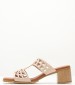 Women Mules 3456 Beige Leather Eva Frutos