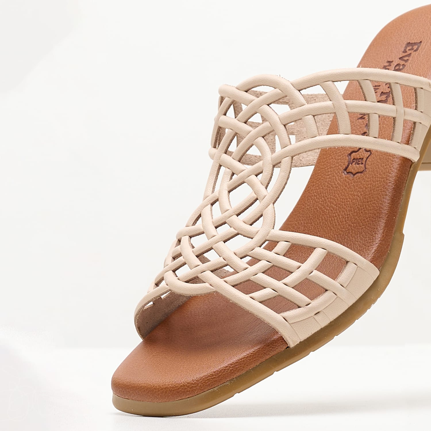 Γυναικεία Mules 3456 Μπεζ Δέρμα Eva Frutos