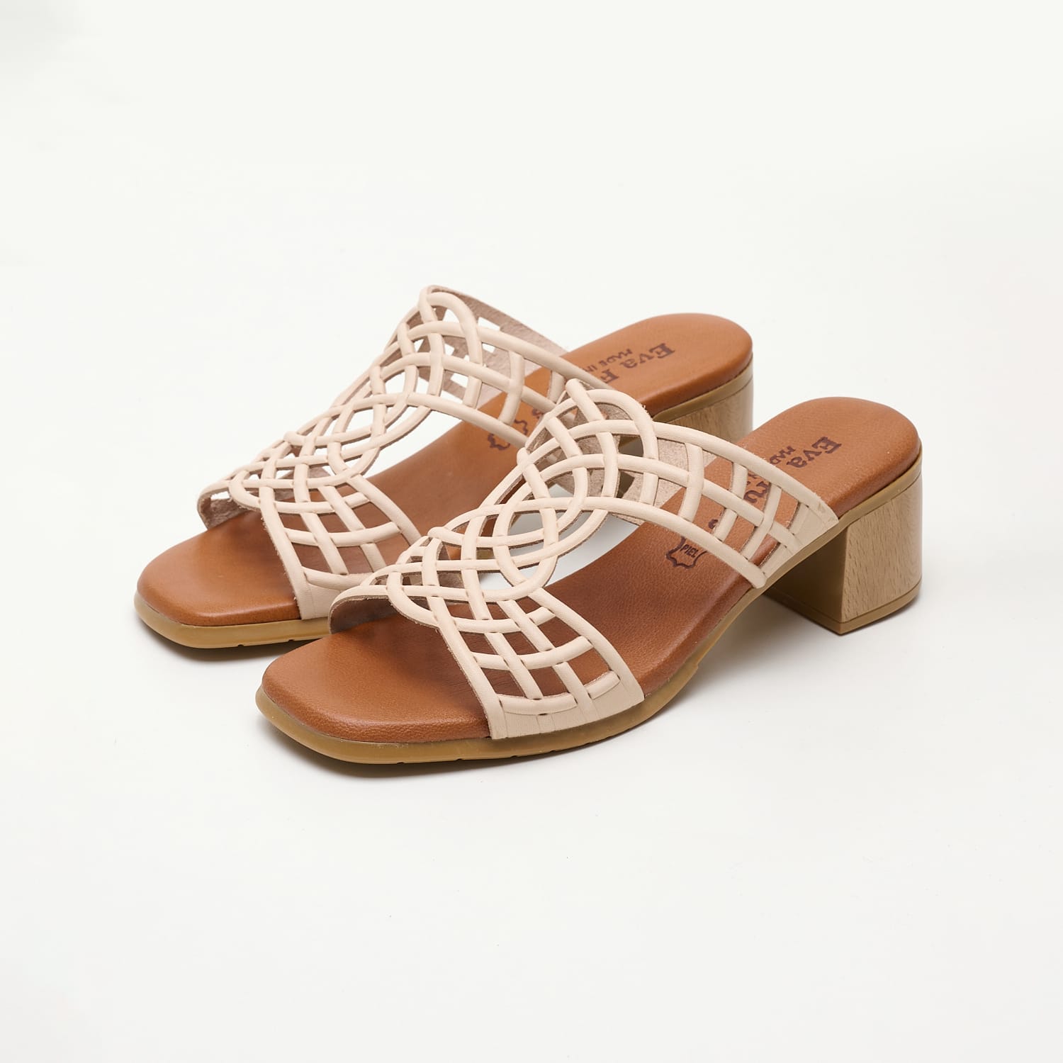 Women Mules 3456 Beige Leather Eva Frutos Women Mules 3456 Beige Leather Eva Frutos