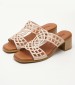 Women Mules 3456 Beige Leather Eva Frutos