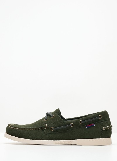 Men Sailing shoes Port.Fleshout Green Buckskin Sebago