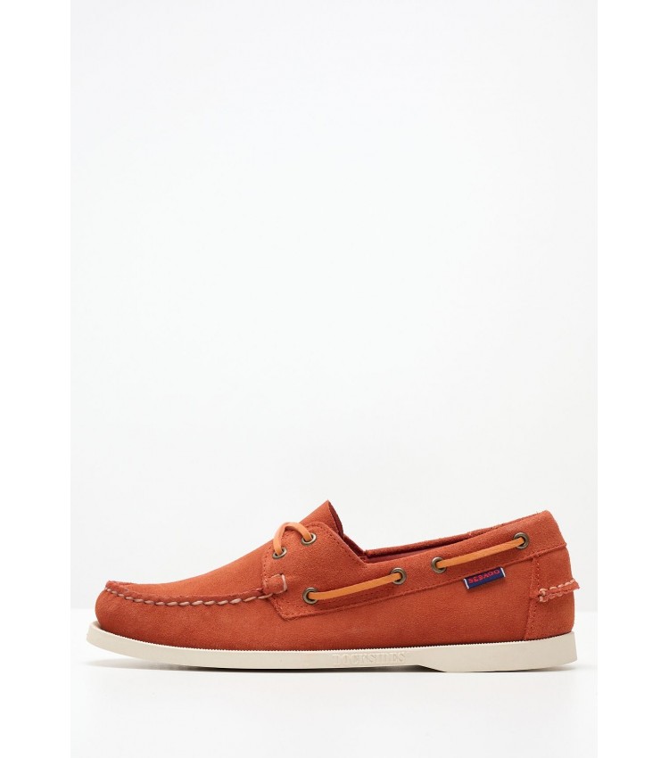 Men Sailing shoes Port.Fleshout Orange Buckskin Sebago