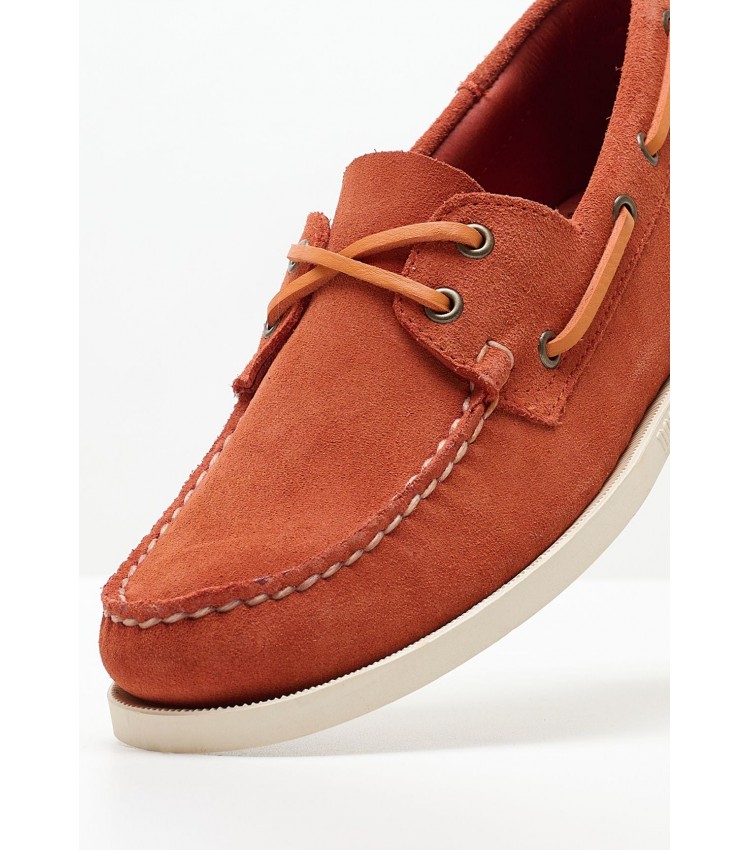 Men Sailing shoes Port.Fleshout Orange Buckskin Sebago