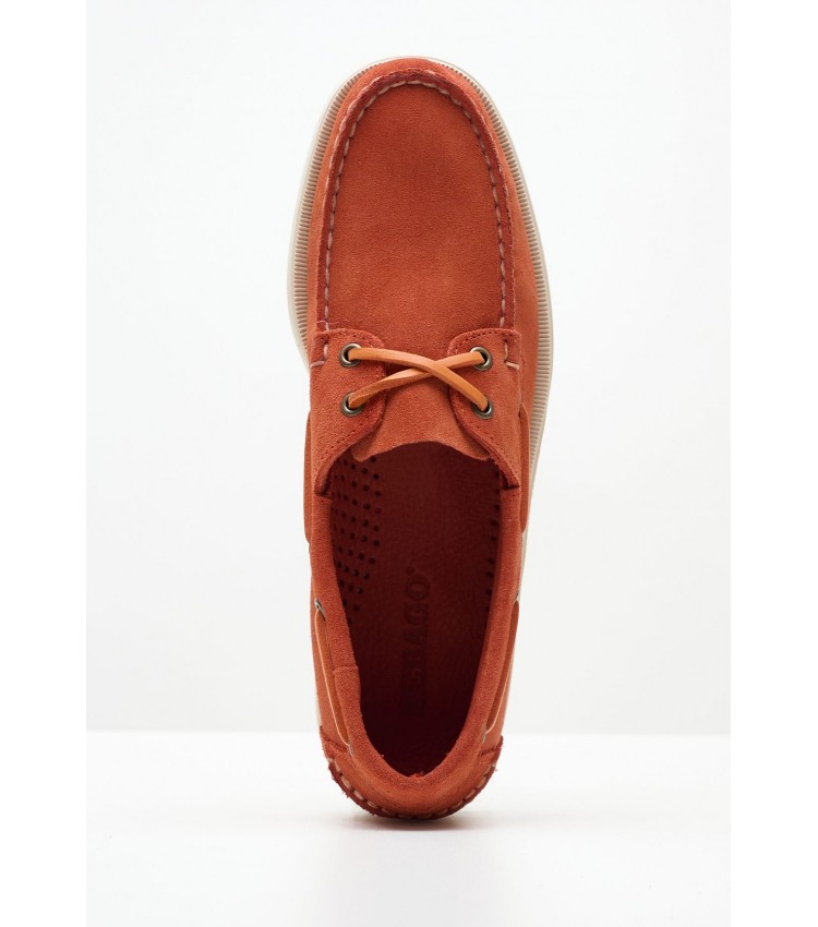 Men Sailing shoes Port.Fleshout Orange Buckskin Sebago