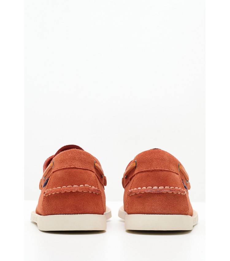 Men Sailing shoes Port.Fleshout Orange Buckskin Sebago