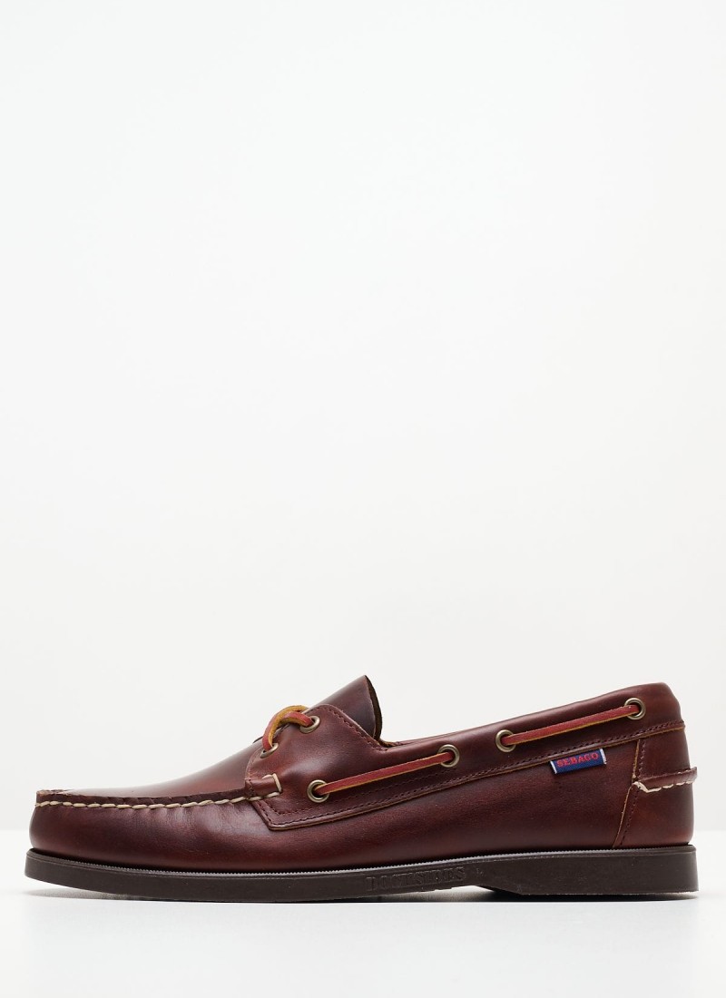 Men Sailing shoes from the Sebago brand Portland.Dock Brown Leather mortoglou.gr eshop
