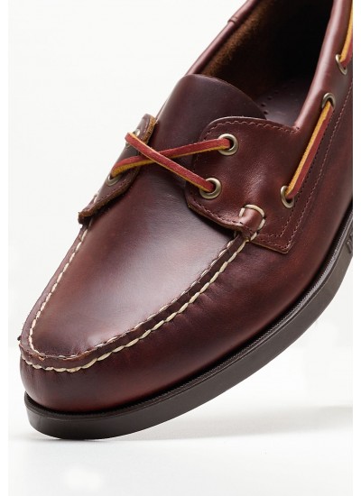 Men Sailing shoes Portland.Dock Brown Leather Sebago