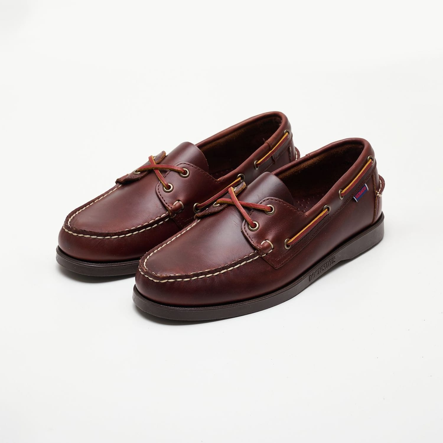 Men Sailing shoes Portland.Dock Brown Leather Sebago Men Sailing shoes Portland.Dock Brown Leather Sebago