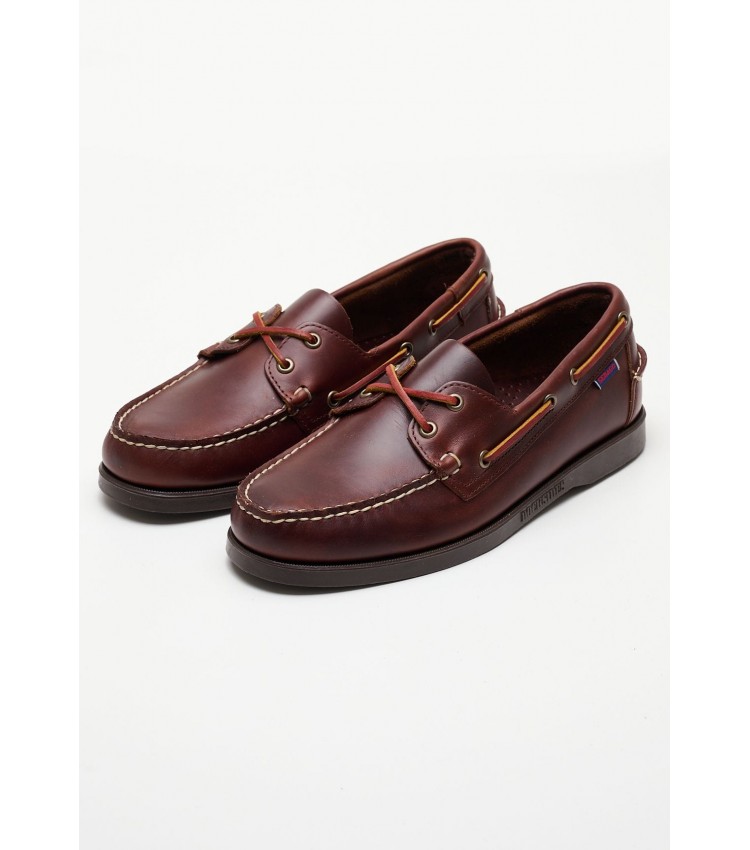 Men Sailing shoes Portland.Dock Brown Leather Sebago