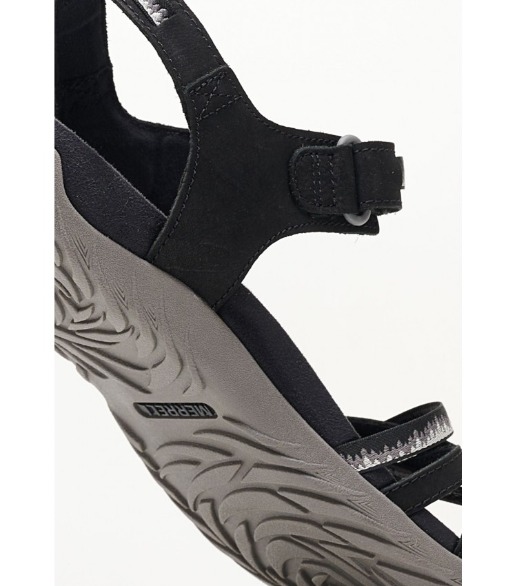 Women Flip Flops & Sandals Terran3.B Black Leather Merrell