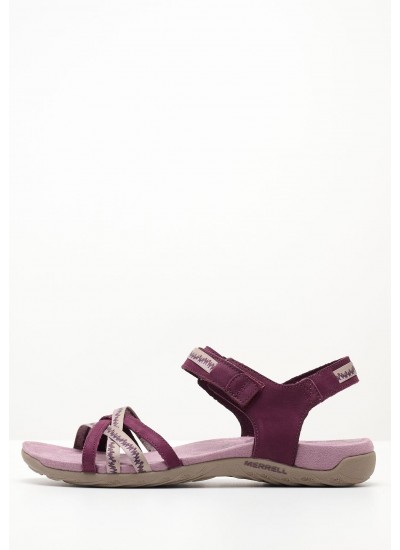 Women Flip Flops & Sandals Terran3 Purple Oily Leather Merrell
