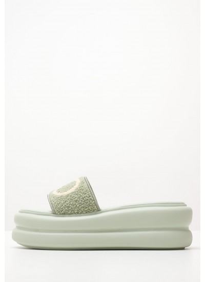 Women Platforms Low Aria.06 Green Fabric Liu Jo