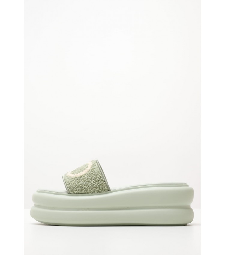 Women Platforms Low Aria.06 Green Fabric Liu Jo