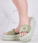 Women Platforms Low Aria.06 Green Fabric Liu Jo