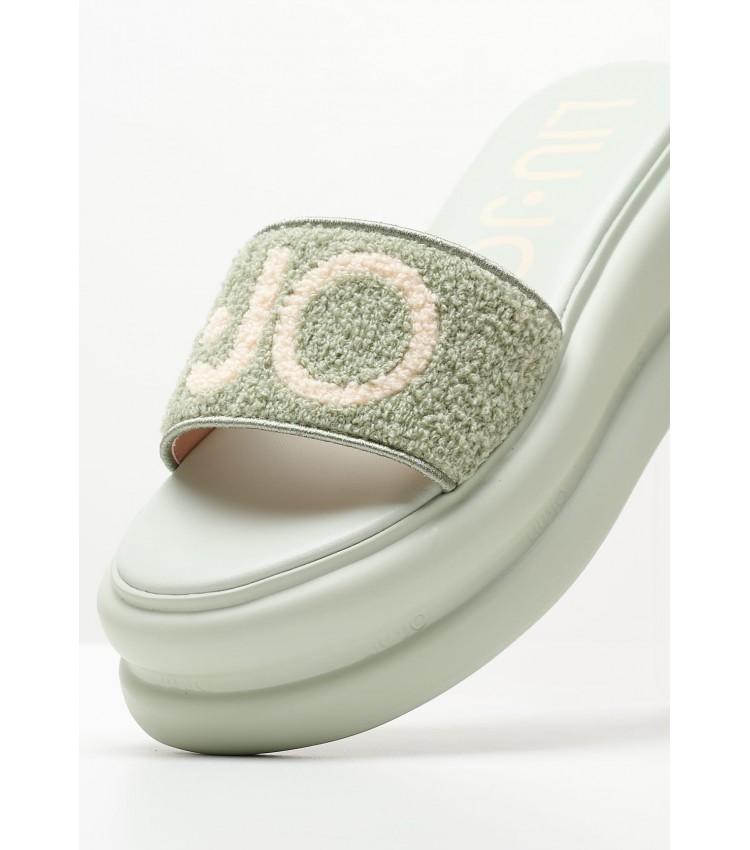 Women Platforms Low Aria.06 Green Fabric Liu Jo