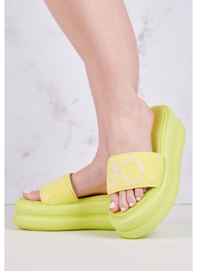 Women Platforms Low Aria.06 Yellow Fabric Liu Jo