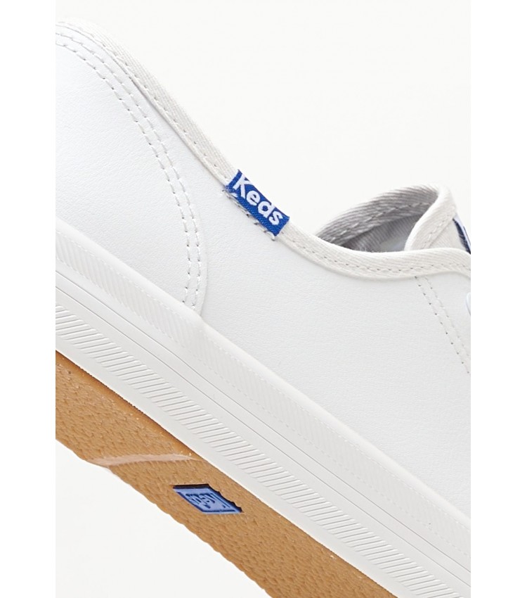 Women Casual Shoes WH57559 White Leather Keds