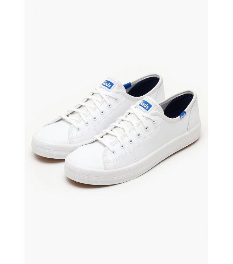 Women Casual Shoes WH57559 White Leather Keds