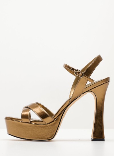 Women Sandals High 2043.3086L Bronze Leather MF