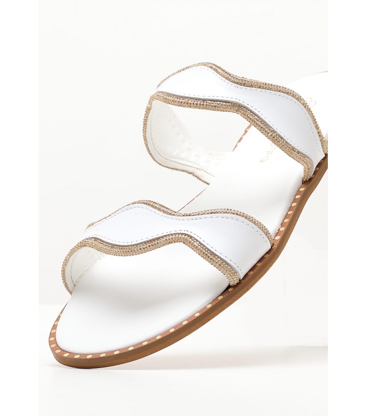 Women Flats 04.027 White Leather MAKIS KOTRIS