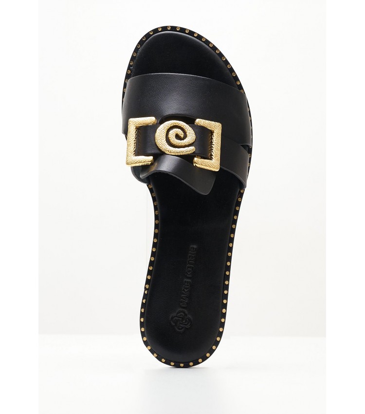 Women Flats 04.401.2 Black Leather MAKIS KOTRIS