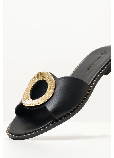 Women Flats 04.652.D Black Leather MAKIS KOTRIS