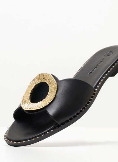 Women Flats K4.152 Black Leather MAKIS KOTRIS