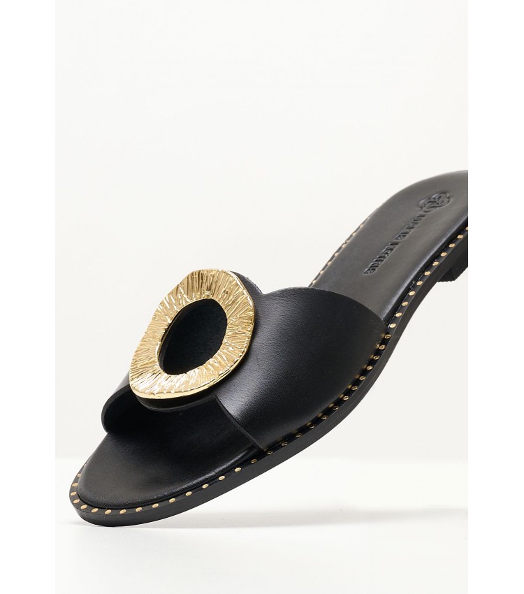 Women Flats 04.652.D Black Leather MAKIS KOTRIS