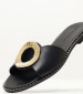 Women Flats 04.652.D Black Leather MAKIS KOTRIS