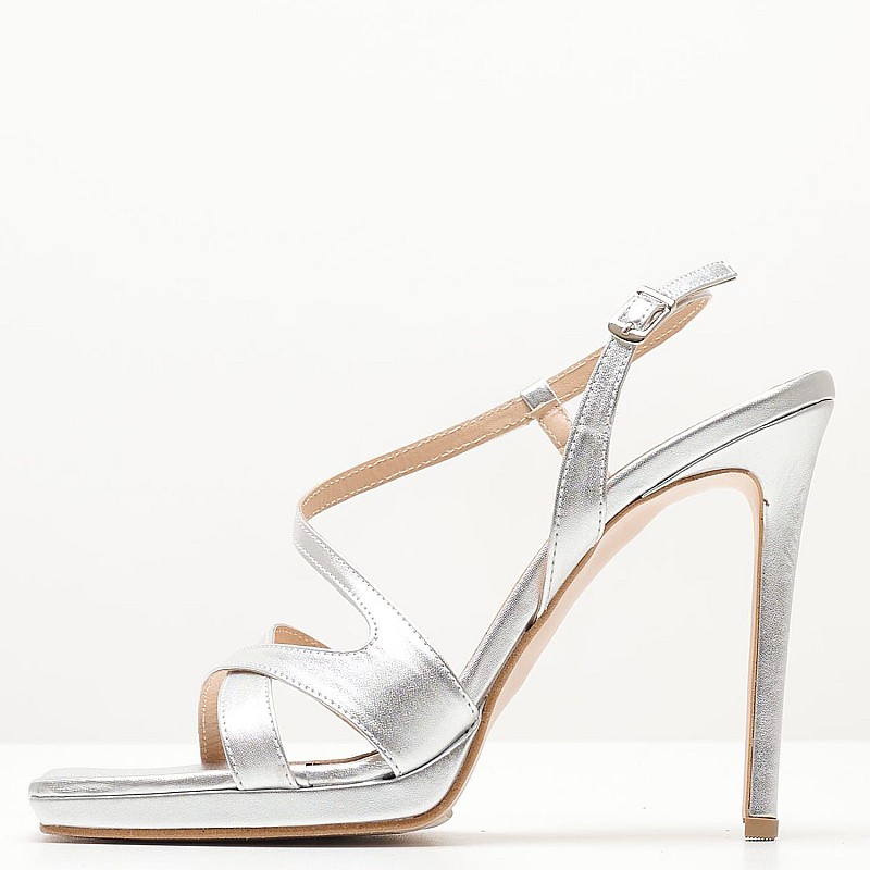 Women Sandals 92.921 Silver Leather MAKIS KOTRIS