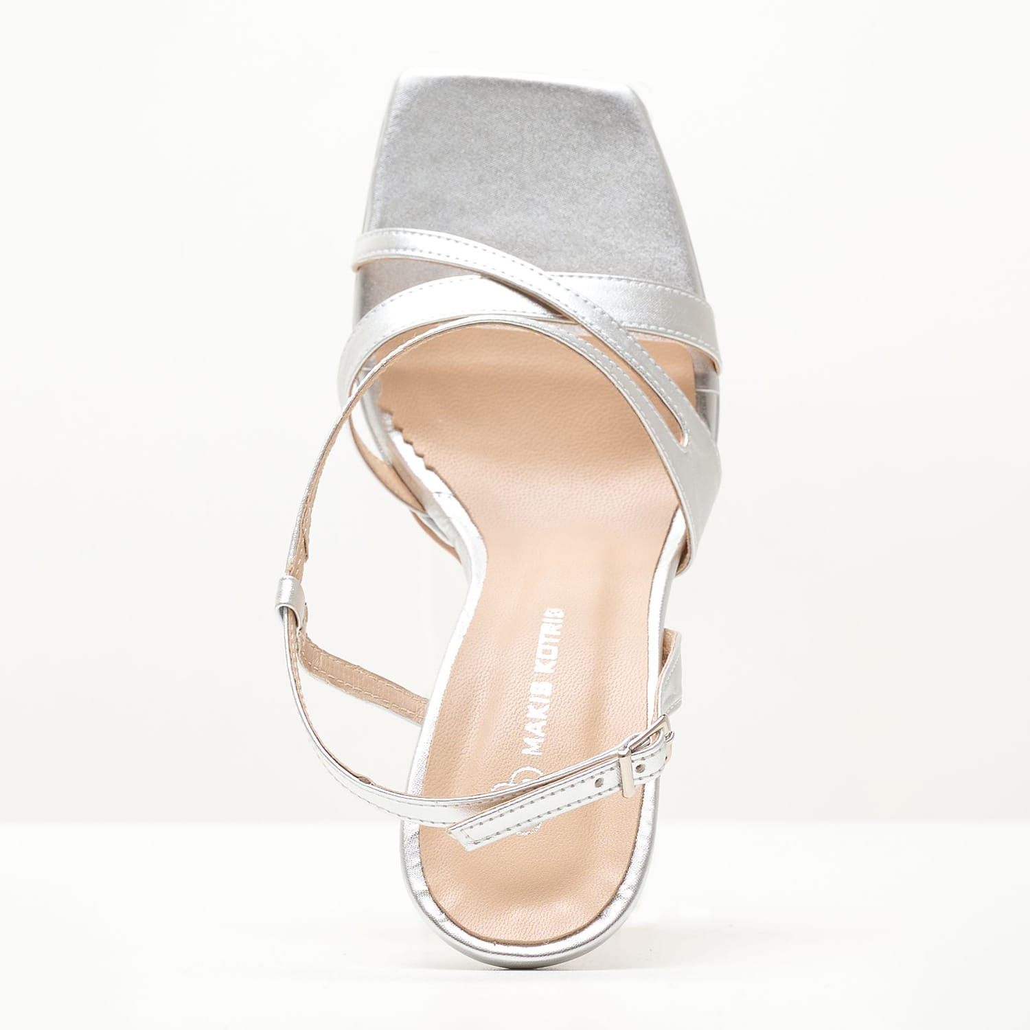 Women Sandals 92.921 Silver Leather MAKIS KOTRIS Women Sandals 92.921 Silver Leather MAKIS KOTRIS