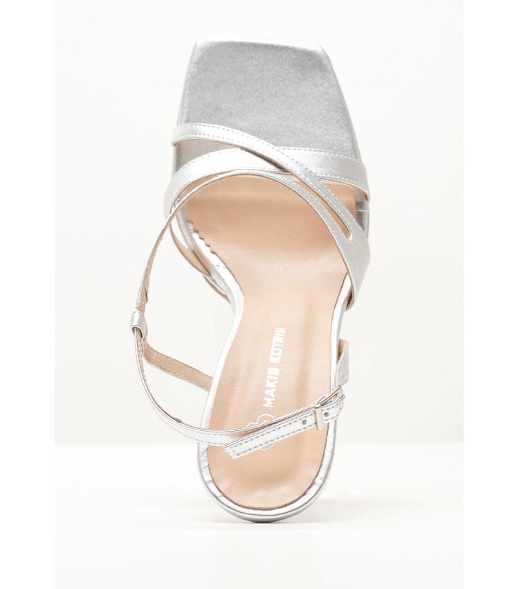 Women Sandals 92.921 Silver Leather MAKIS KOTRIS