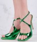 Women Sandals 92.922 Green Patent Leather MAKIS KOTRIS