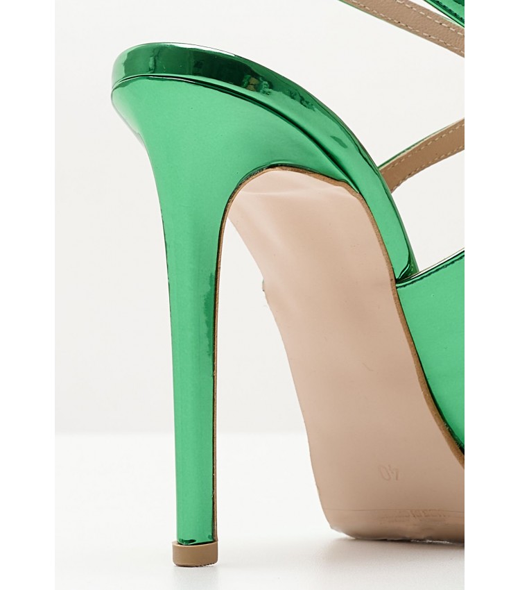 Women Sandals 92.922 Green Patent Leather MAKIS KOTRIS