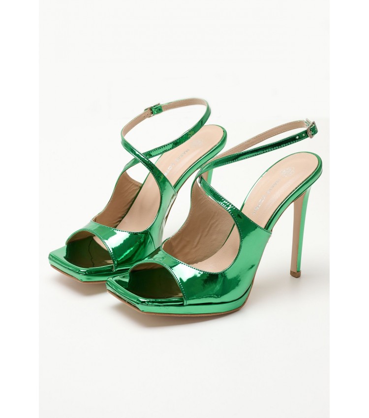 Women Sandals 92.922 Green Patent Leather MAKIS KOTRIS