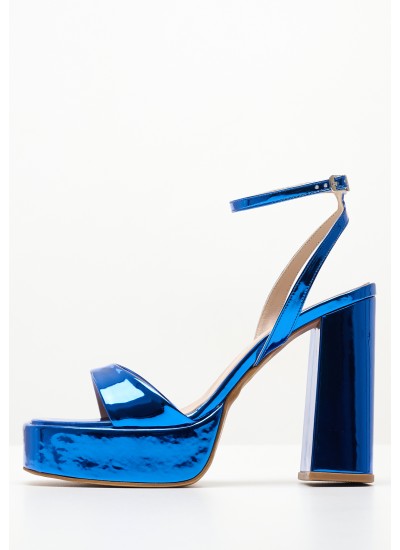 Women Sandals 94.700 Blue Patent Leather MAKIS KOTRIS