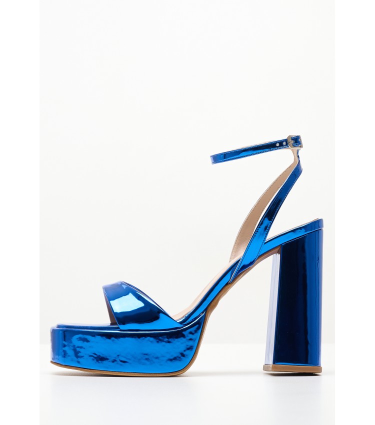 Women Sandals 94.700 Blue Patent Leather MAKIS KOTRIS