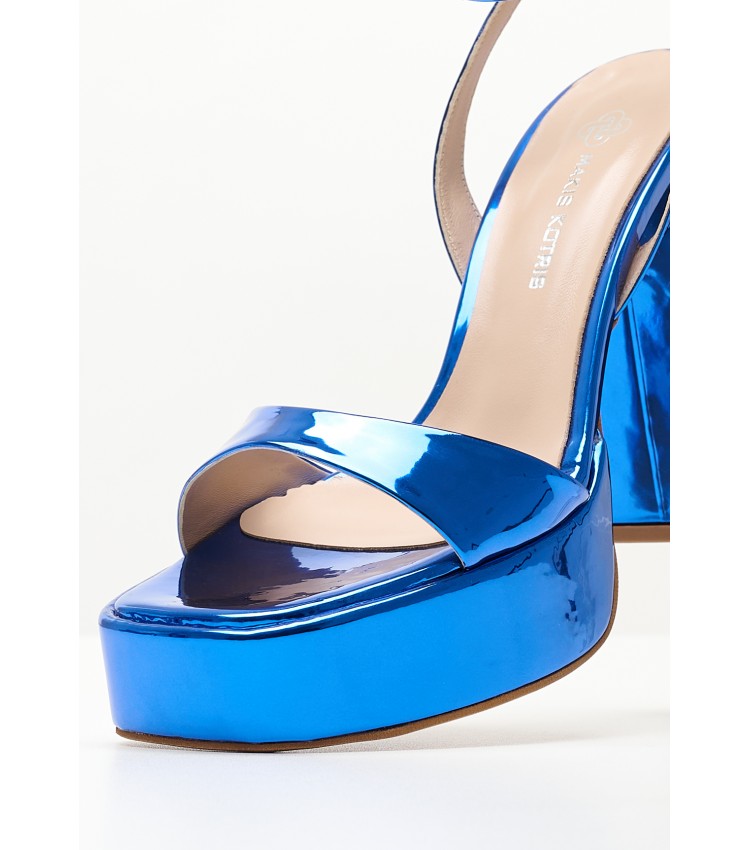 Women Sandals 94.700 Blue Patent Leather MAKIS KOTRIS