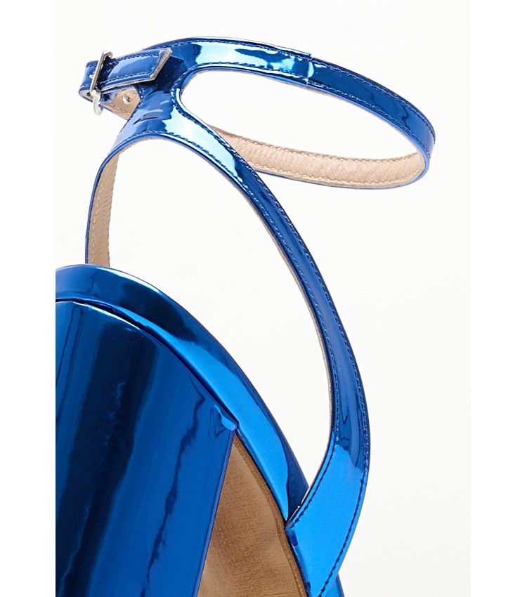 Women Sandals 94.700 Blue Patent Leather MAKIS KOTRIS