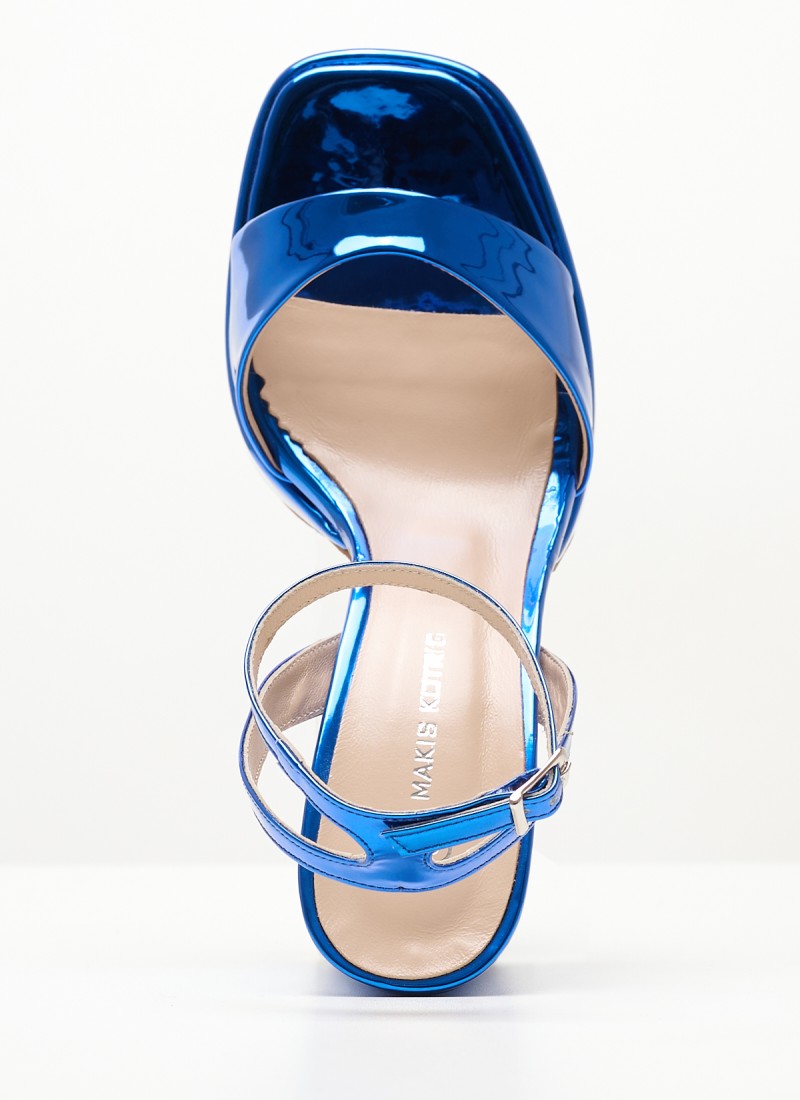 Women Sandals 94.700 Blue Patent Leather mortoglou.gr eshop