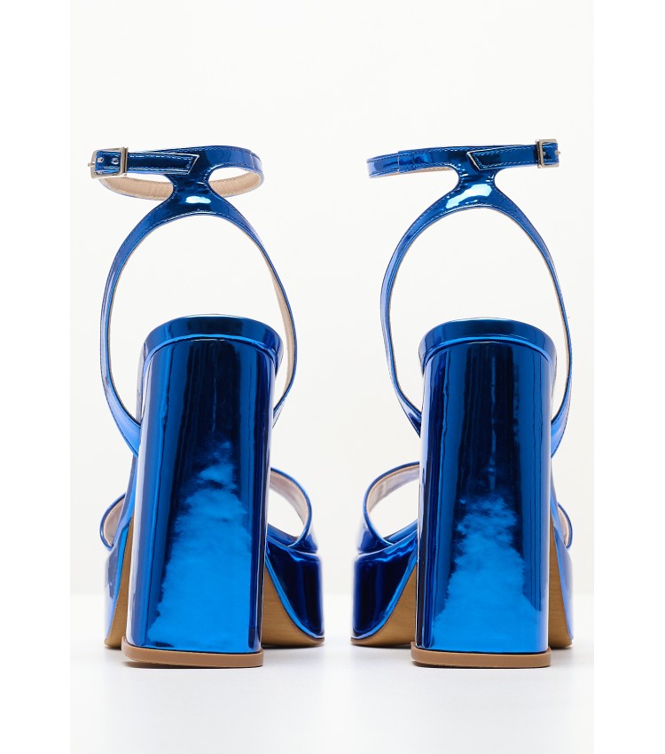 Women Sandals 94.700 Blue Patent Leather MAKIS KOTRIS