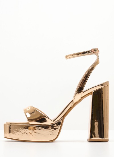 Women Sandal High Mamba.Pat Beige Shiny Leather Jeffrey Campbell