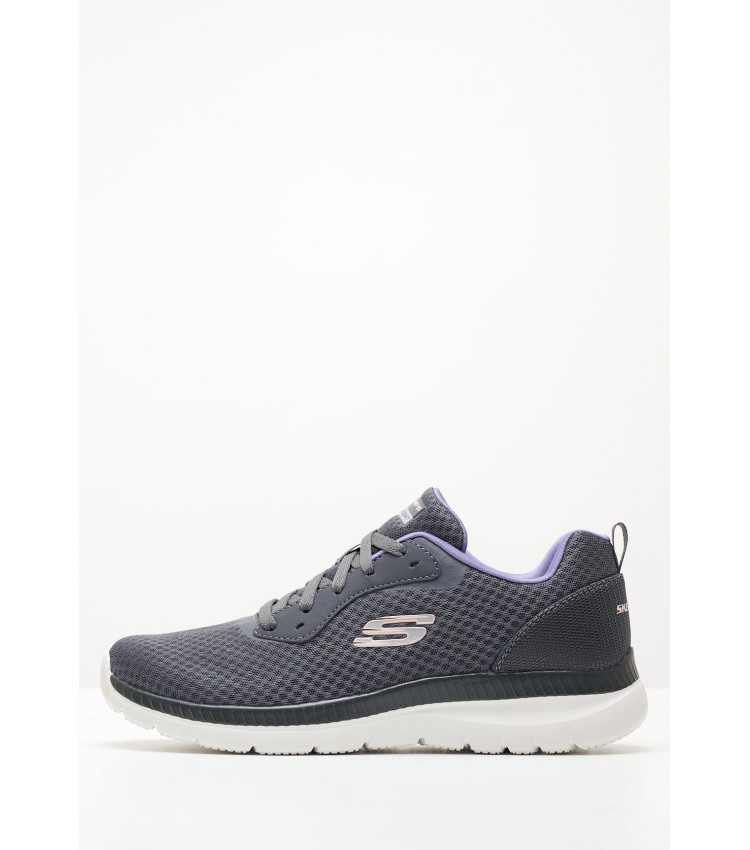 Women Casual Shoes 12606 Grey Fabric Skechers