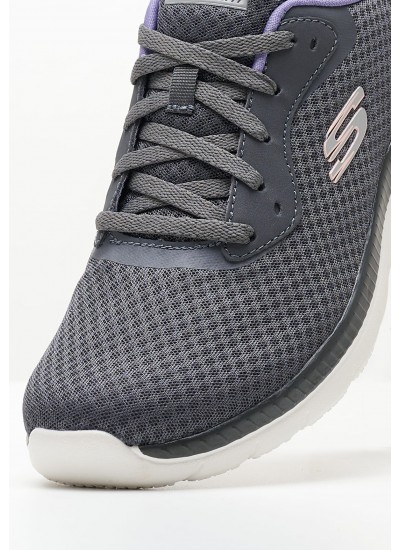 Women Casual Shoes 12606 Grey Fabric Skechers